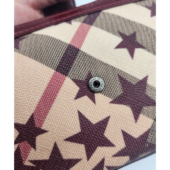 Burberry Star Pattern Clutch - Burgundy and Beige - Picture 12 of 13